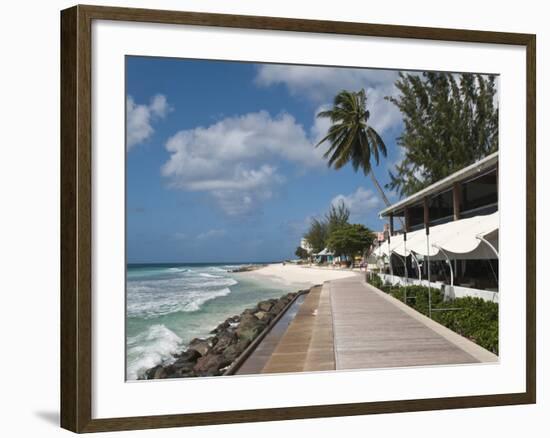 Hastings Beach Boardwalk, Barbados, Windward Islands, West Indies, Caribbean, Central America-Michael DeFreitas-Framed Photographic Print