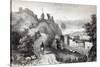 Hastings Castle from the Revd W. Wallinger's Plantation, engraved by R. Martin-Thomas Ross-Stretched Canvas