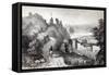 Hastings Castle from the Revd W. Wallinger's Plantation, engraved by R. Martin-Thomas Ross-Framed Stretched Canvas