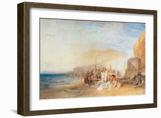 Hastings: Fish Market on the Sands, Early Morning, 1824-J M W Turner-Framed Giclee Print