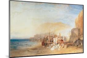 Hastings: Fish Market on the Sands, Early Morning, 1824-J M W Turner-Mounted Giclee Print