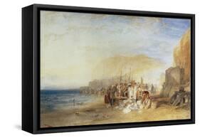 Hastings: Fish Market on the Sands, Early Morning, 1824-J. M. W. Turner-Framed Stretched Canvas