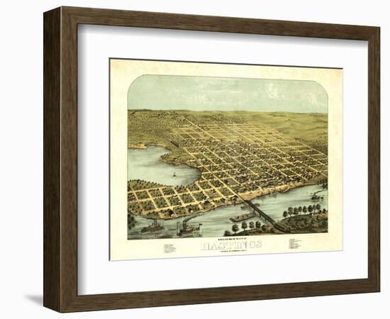 Hastings, Minnesota - Panoramic Map-Lantern Press-Framed Art Print