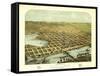 Hastings, Minnesota - Panoramic Map-Lantern Press-Framed Stretched Canvas