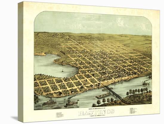 Hastings, Minnesota - Panoramic Map-Lantern Press-Stretched Canvas