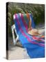 Hat and Towel on Lounge Chair, Aruba, Caribbean-Lisa S. Engelbrecht-Stretched Canvas