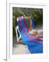Hat and Towel on Lounge Chair, Aruba, Caribbean-Lisa S. Engelbrecht-Framed Photographic Print