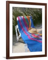 Hat and Towel on Lounge Chair, Aruba, Caribbean-Lisa S. Engelbrecht-Framed Photographic Print