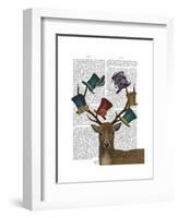 Hat Collector Deer-Fab Funky-Framed Art Print