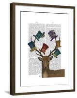 Hat Collector Deer-Fab Funky-Framed Art Print