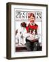 "Hat Full of Puppies," Country Gentleman Cover, June 16, 1923-J.F. Kernan-Framed Giclee Print