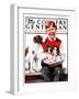 "Hat Full of Puppies," Country Gentleman Cover, June 16, 1923-J.F. Kernan-Framed Giclee Print