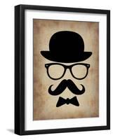 Hat Glasses and Mustache 1-NaxArt-Framed Art Print