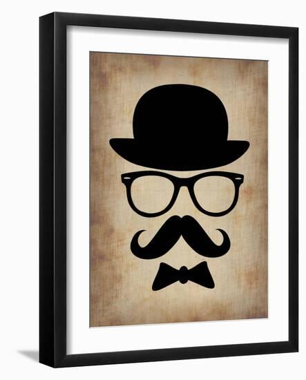 Hat Glasses and Mustache 1-NaxArt-Framed Art Print