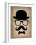 Hat Glasses and Mustache 1-NaxArt-Framed Art Print