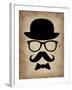 Hat Glasses and Mustache 1-NaxArt-Framed Art Print