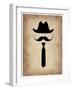 Hat Glasses and Mustache 2-NaxArt-Framed Art Print