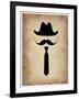 Hat Glasses and Mustache 2-NaxArt-Framed Art Print