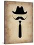 Hat Glasses and Mustache 2-NaxArt-Stretched Canvas