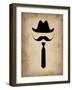 Hat Glasses and Mustache 2-NaxArt-Framed Art Print