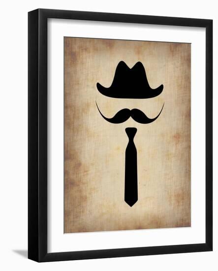 Hat Glasses and Mustache 2-NaxArt-Framed Art Print