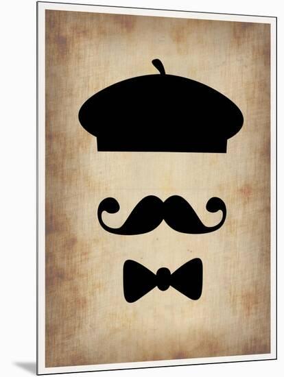 Hat Glasses and Mustache 3-NaxArt-Mounted Art Print