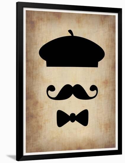 Hat Glasses and Mustache 3-NaxArt-Framed Art Print