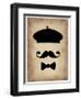 Hat Glasses and Mustache 3-NaxArt-Framed Art Print