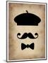 Hat Glasses and Mustache 3-NaxArt-Mounted Art Print