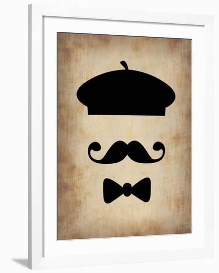 Hat Glasses and Mustache 3-NaxArt-Framed Art Print