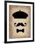 Hat Glasses and Mustache 3-NaxArt-Framed Art Print