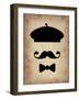 Hat Glasses and Mustache 3-NaxArt-Framed Art Print