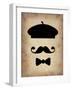 Hat Glasses and Mustache 3-NaxArt-Framed Art Print