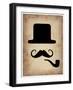 Hat Glasses and Mustache 4-NaxArt-Framed Art Print