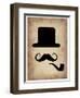 Hat Glasses and Mustache 4-NaxArt-Framed Art Print