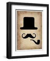 Hat Glasses and Mustache 4-NaxArt-Framed Art Print