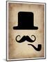 Hat Glasses and Mustache 4-NaxArt-Mounted Art Print