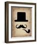 Hat Glasses and Mustache 4-NaxArt-Framed Art Print