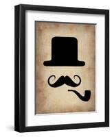 Hat Glasses and Mustache 4-NaxArt-Framed Art Print