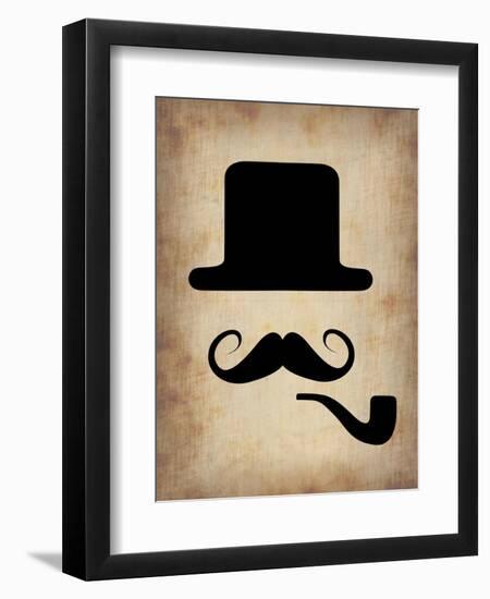 Hat Glasses and Mustache 4-NaxArt-Framed Art Print