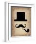 Hat Glasses and Mustache 4-NaxArt-Framed Art Print