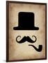 Hat Glasses and Mustache 4-NaxArt-Framed Art Print