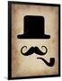 Hat Glasses and Mustache 4-NaxArt-Framed Art Print