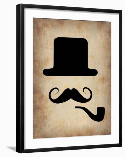 Hat Glasses and Mustache 4-NaxArt-Framed Art Print