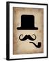 Hat Glasses and Mustache 4-NaxArt-Framed Art Print