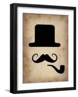 Hat Glasses and Mustache 4-NaxArt-Framed Art Print