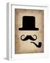 Hat Glasses and Mustache 4-NaxArt-Framed Art Print