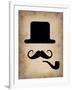 Hat Glasses and Mustache 4-NaxArt-Framed Art Print