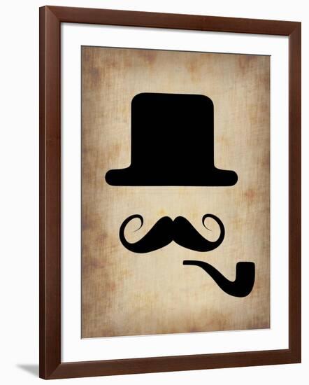 Hat Glasses and Mustache 4-NaxArt-Framed Art Print