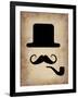 Hat Glasses and Mustache 4-NaxArt-Framed Art Print